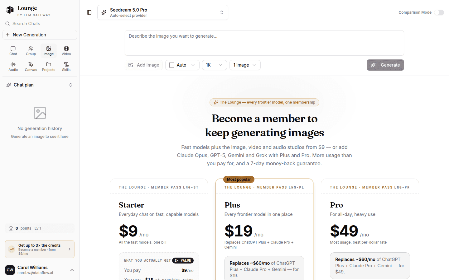 PassingRight Chat Image Studio generating images with multiple AI models