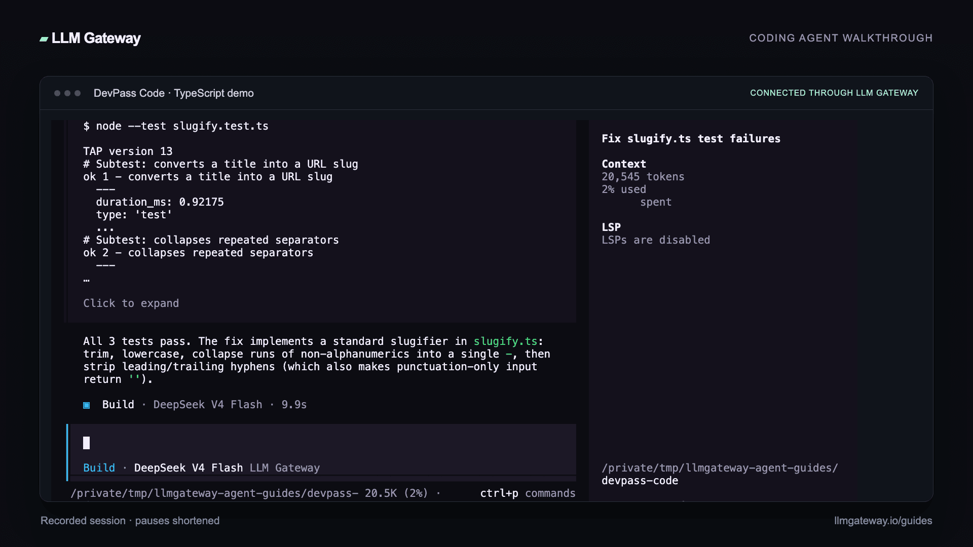 DevPass Code completing the coding task through PassingRight